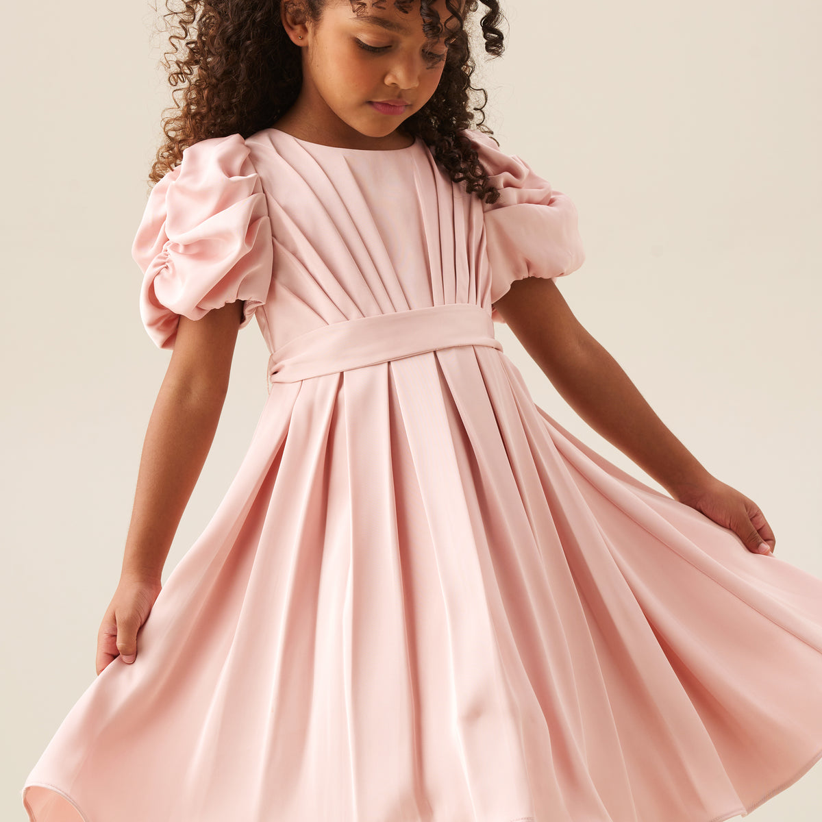 Pink Puff Sleeve Dress