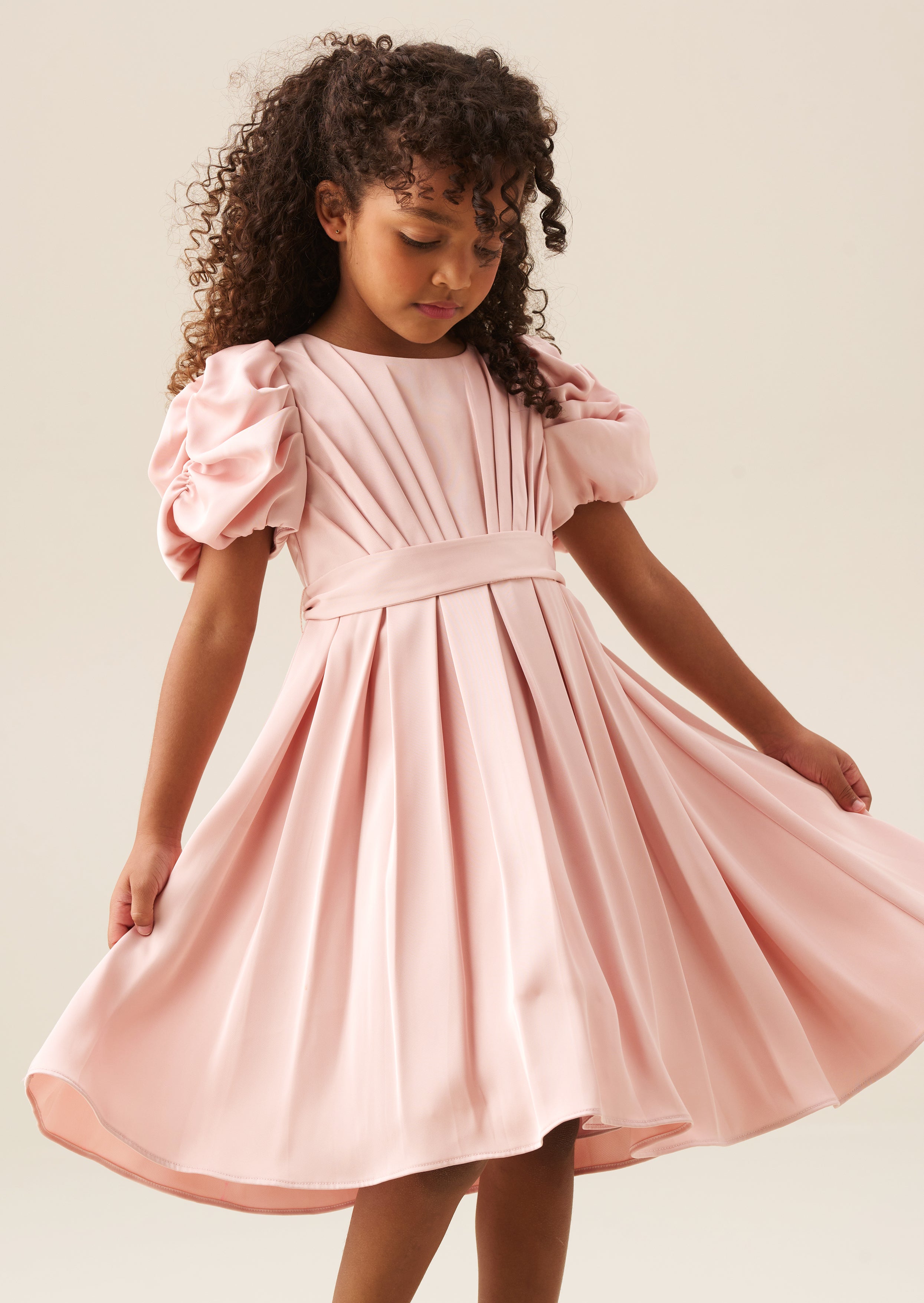 Portia Blush Pleated Bodice Dress