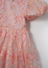 فستان نويمي باللون الوردي المطرز