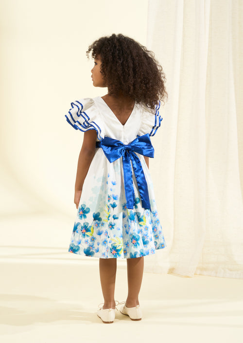 childrens designer dresses uk Rose Scallop Ruffle Kids Dress Multi