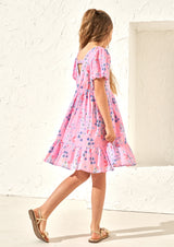 Simone Pink Textured Print Dress