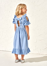 Simone Blue Ruffle Dress