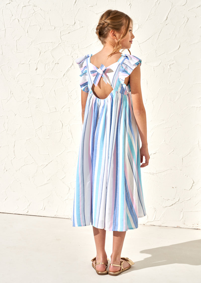 Maxine Blue Stripe Maxi Dress
