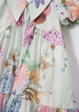 Lucia Sage Collar Print Dress