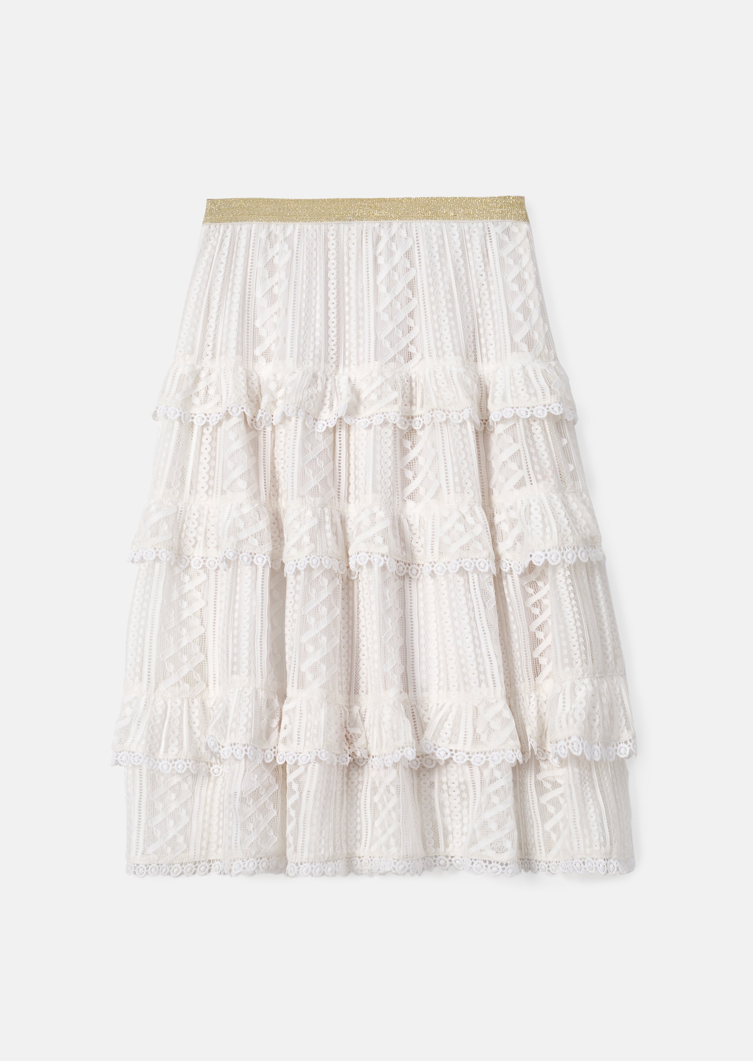 Annabelle Ivory Lace Ruffle Skirt