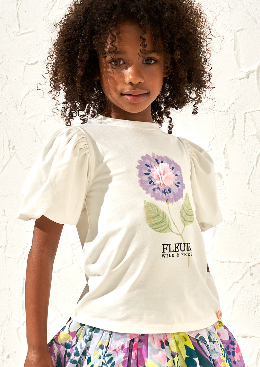 Fleur Ivory Puff Sleeve Tee