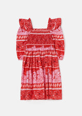 Lola Red Floral Batik Print Dress