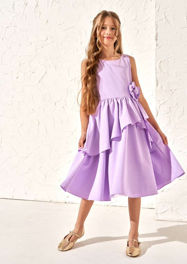 Lourdes Purple Corsage Waist Dress