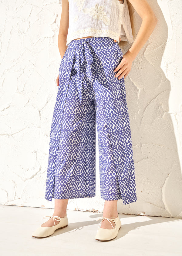 Stella Blue Print Wrap Trousers