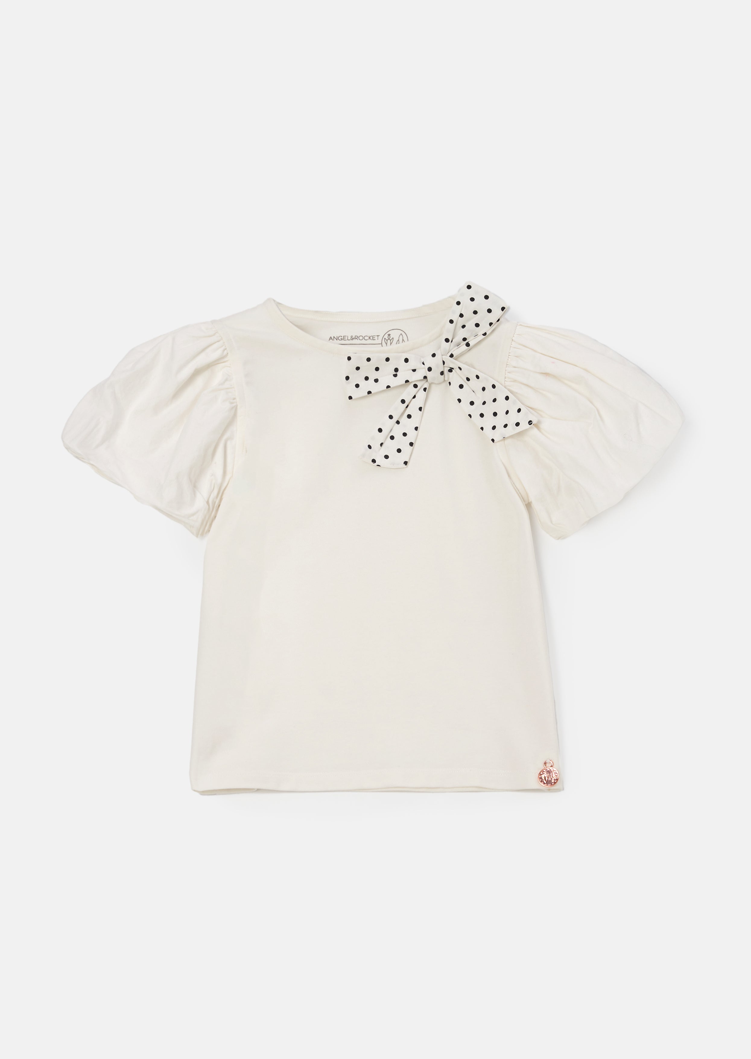 Lottie Nude Spotty Bow Tee