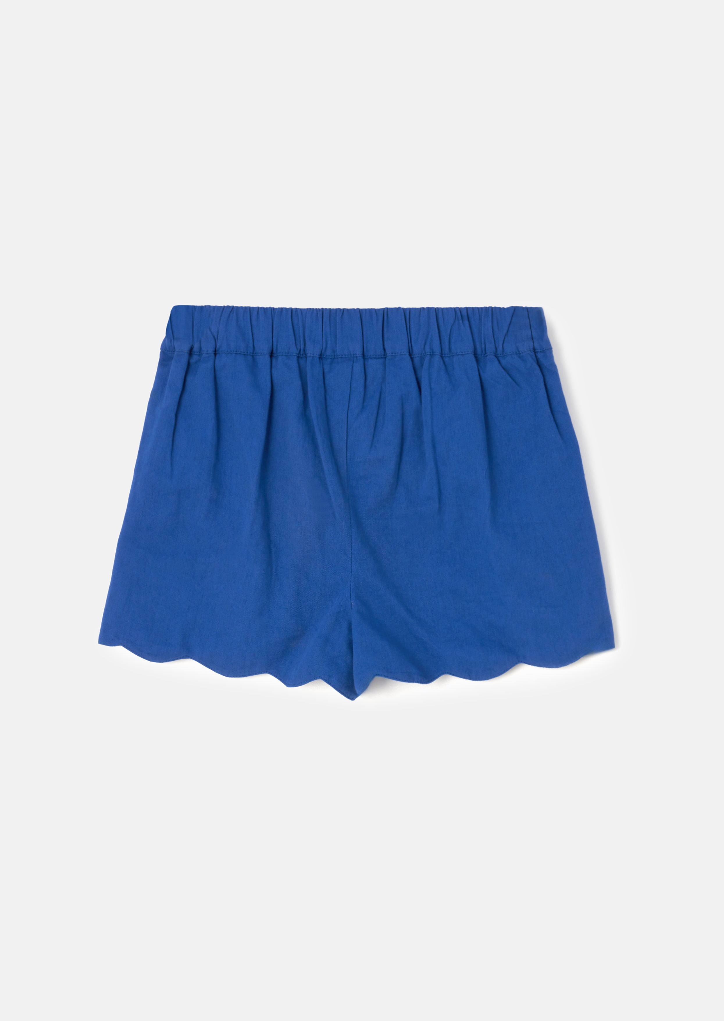 Lacey Blue Scallop Hem Shorts