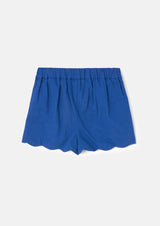 Lacey Blue Scallop Hem Shorts