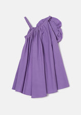 Carrie Purple Corsage Swing Dress