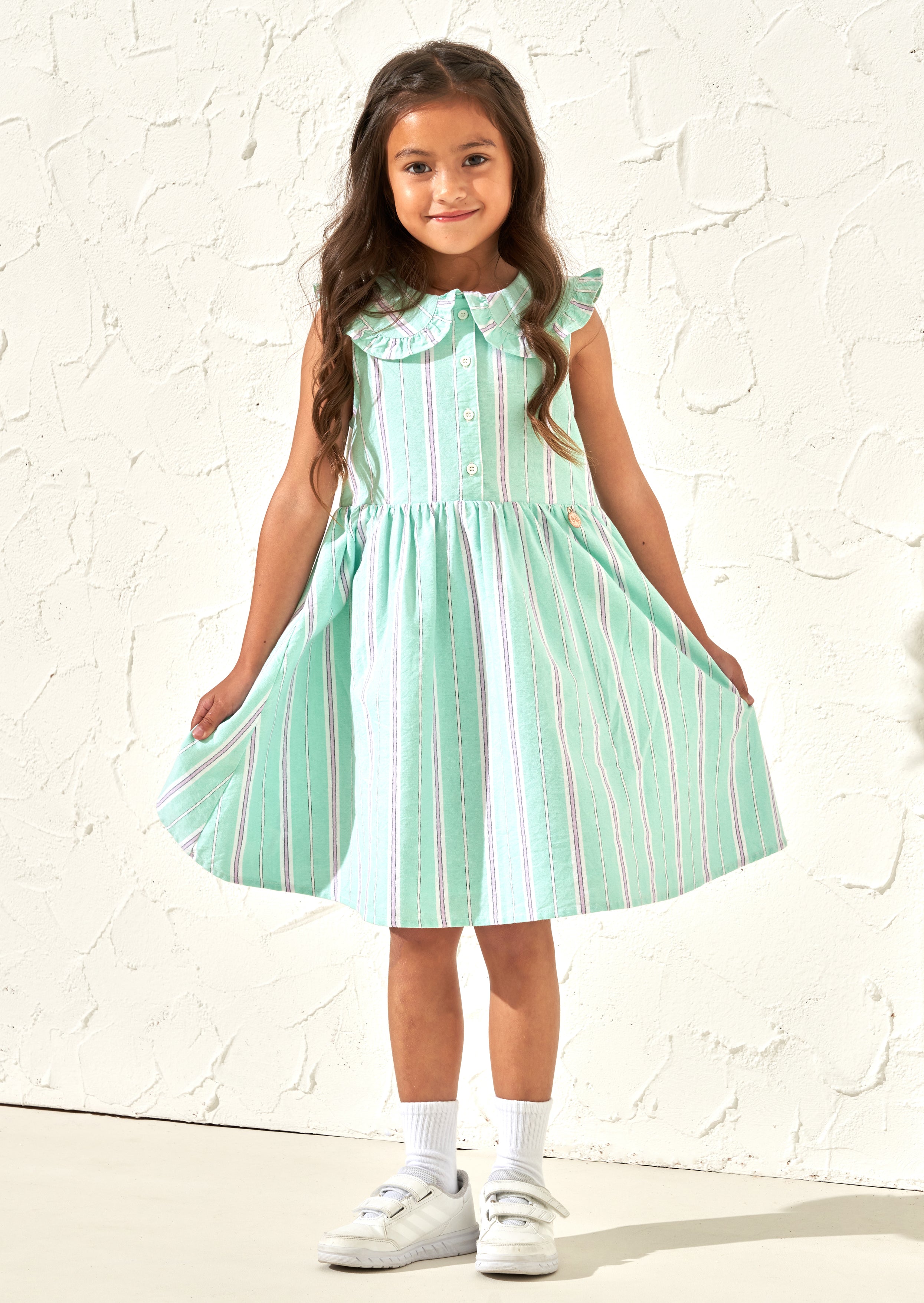 Jessie Green Stripe Button Through Dress