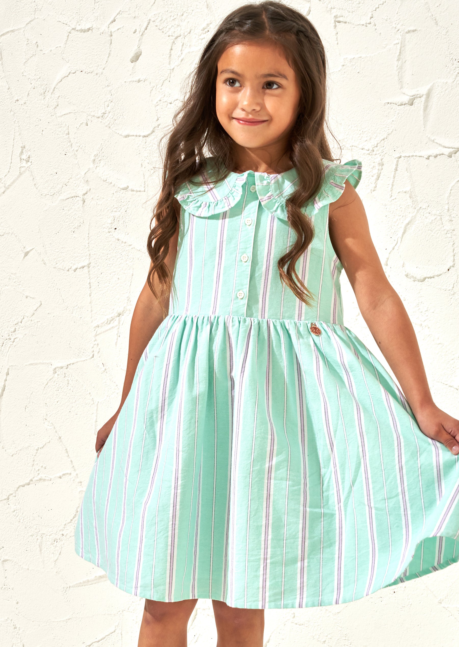 Jessie Green Stripe Button Through Dress