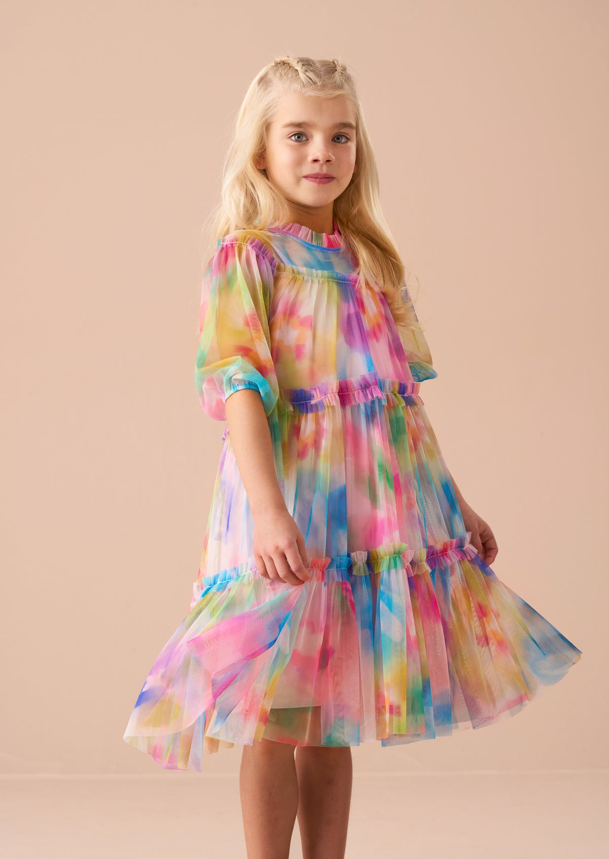Eleanor Printed Swing Mesh Dress