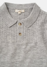 Caleb Grey Knitted Polo