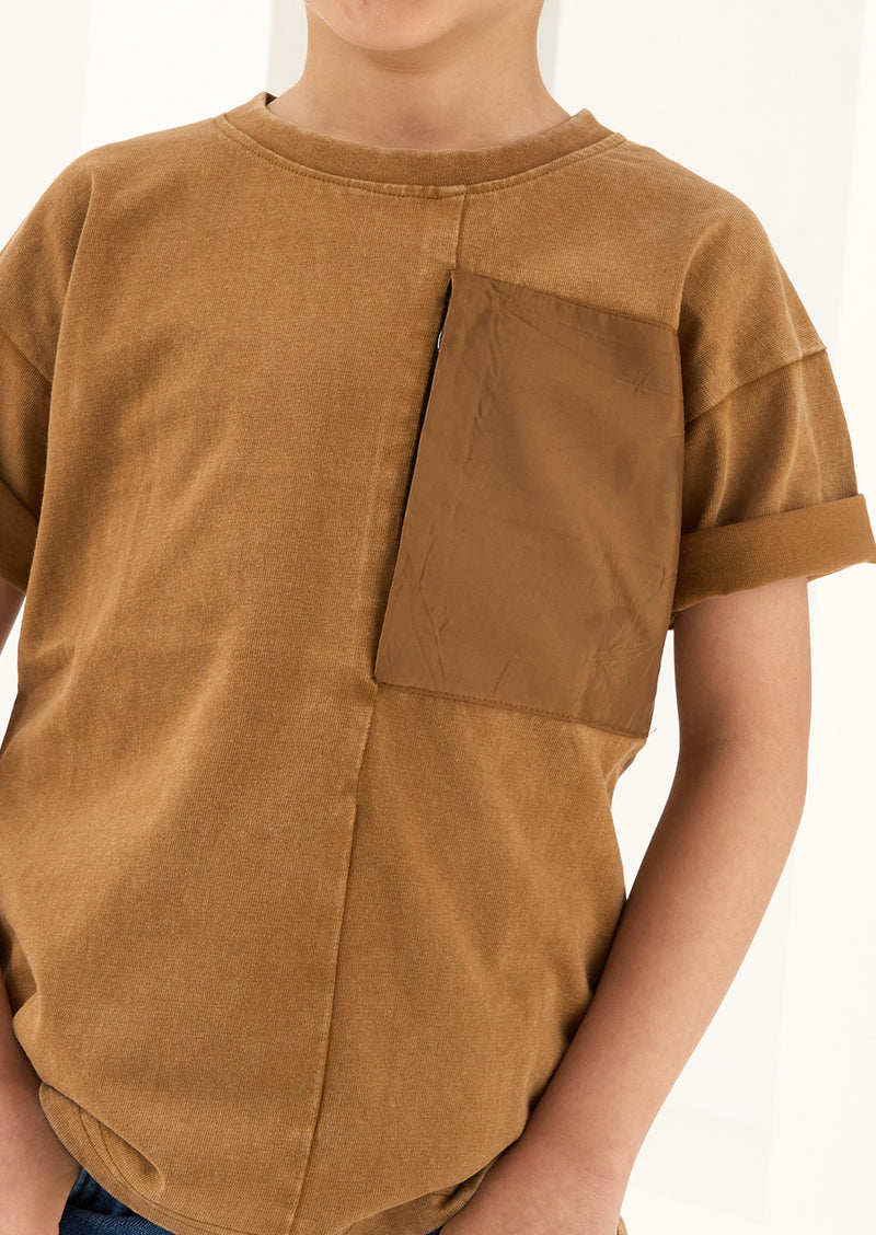 Gabriel Brown Nylon Pocket Tee