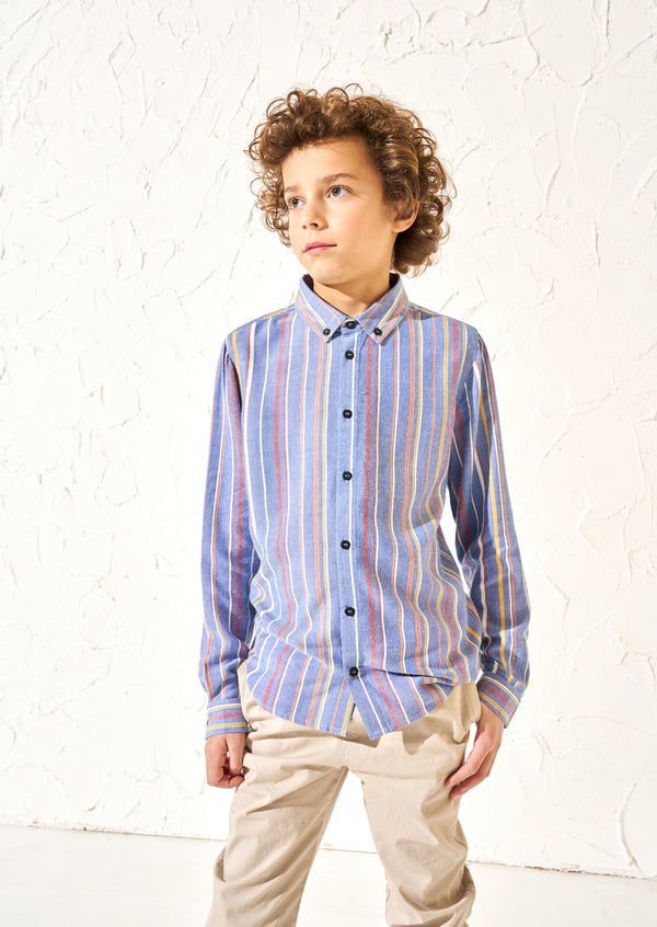 Noah Textured Multi Stripe Shirt