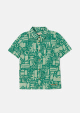 Bau Green Printed Holiday Shirt