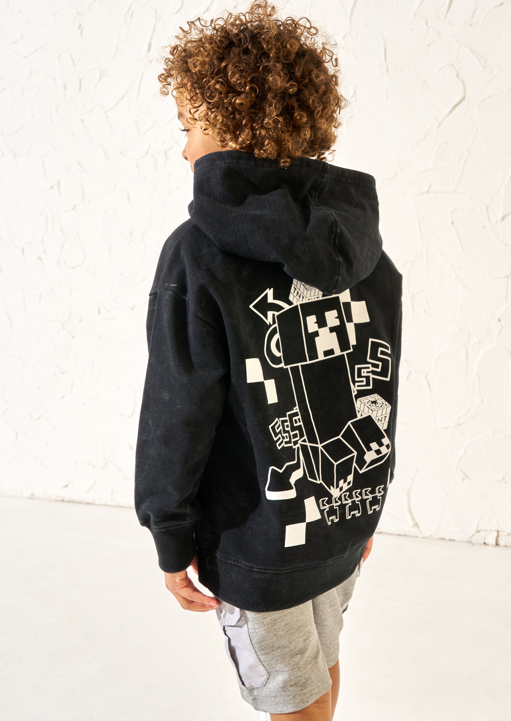 Black Minecraft Print Hoodie