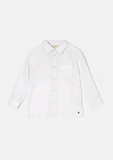 قميص توماس الأبيض ذو التصميم النسيجي