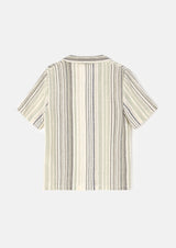 Moaksy Blue Textured Stripe Resort Shirt