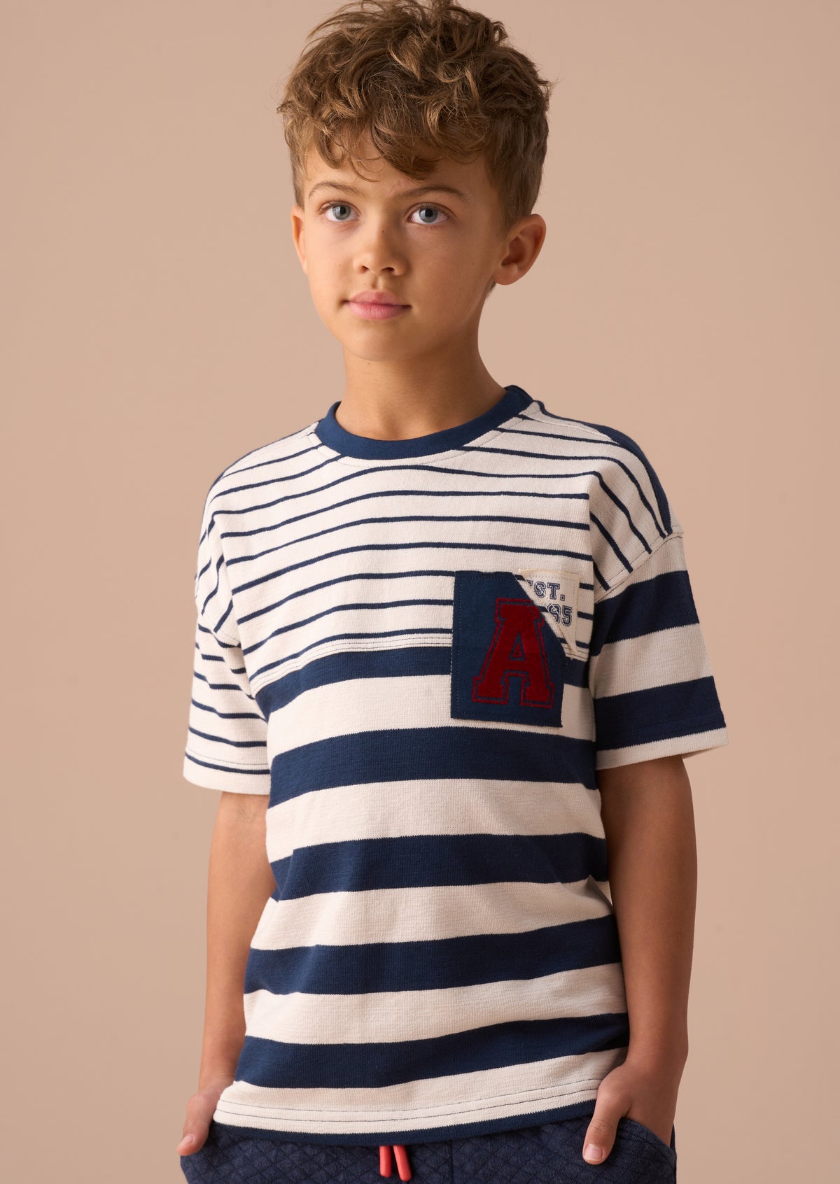 Lewis Textured Stripe Block T Shirt