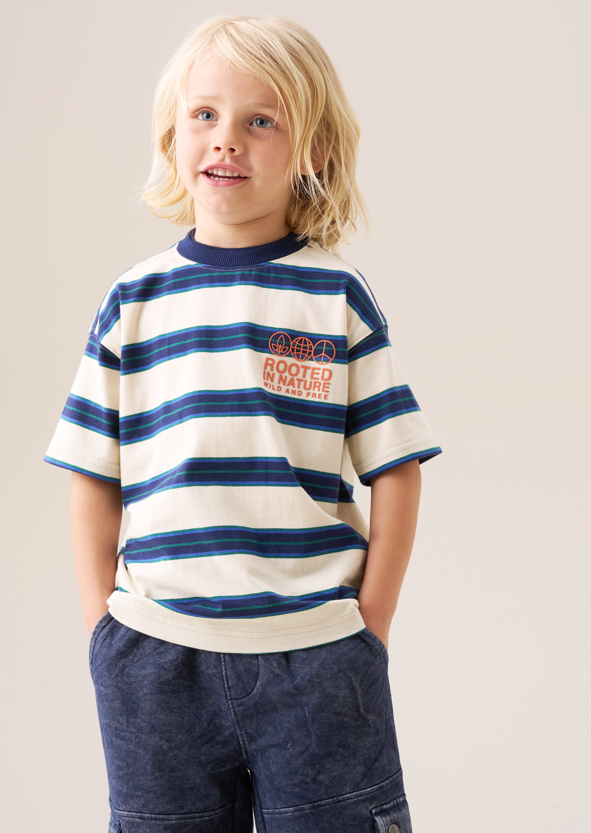 T-shirt rayé teint-teint Jayden
