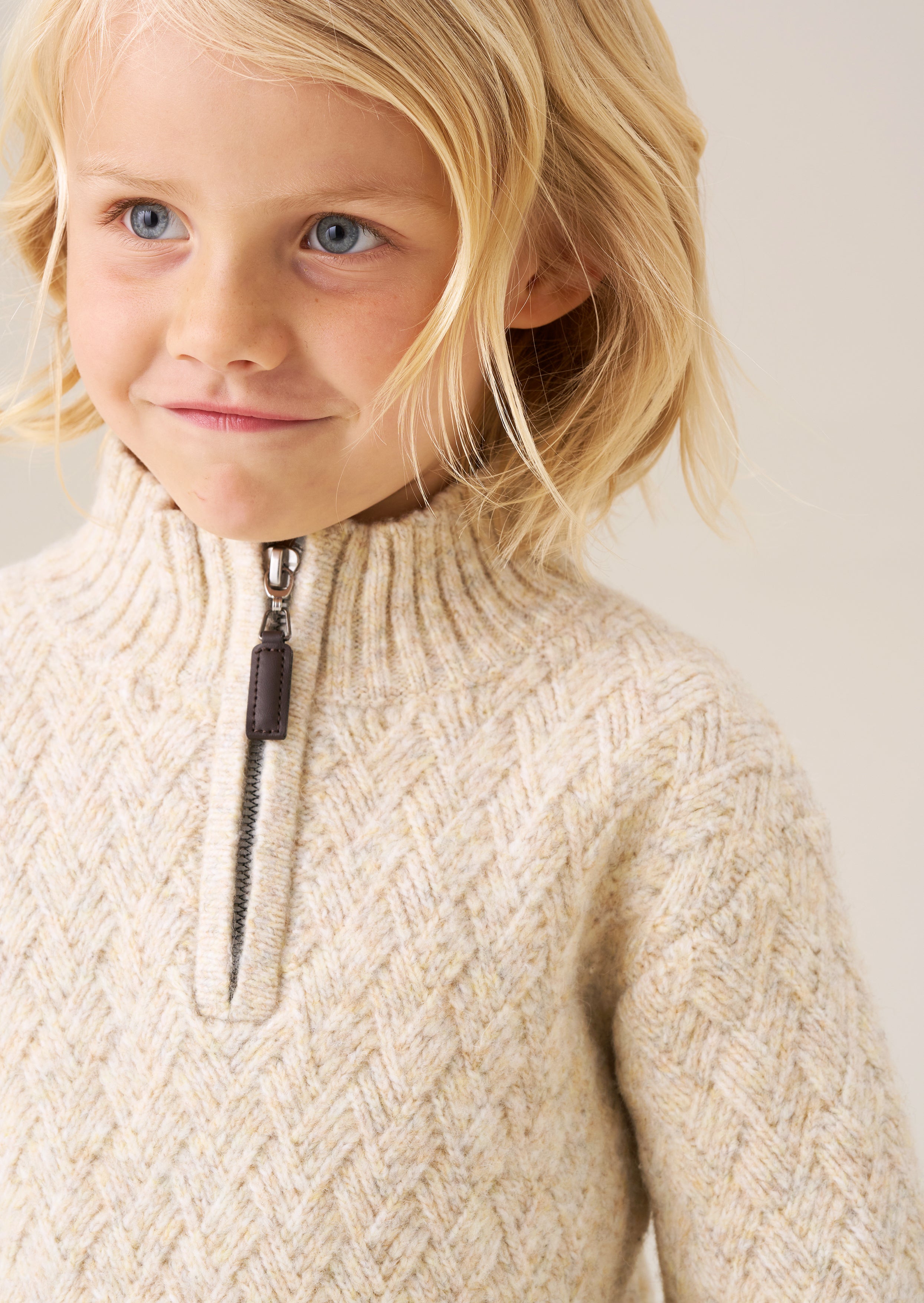 Connor Cable Knit Zip Neck