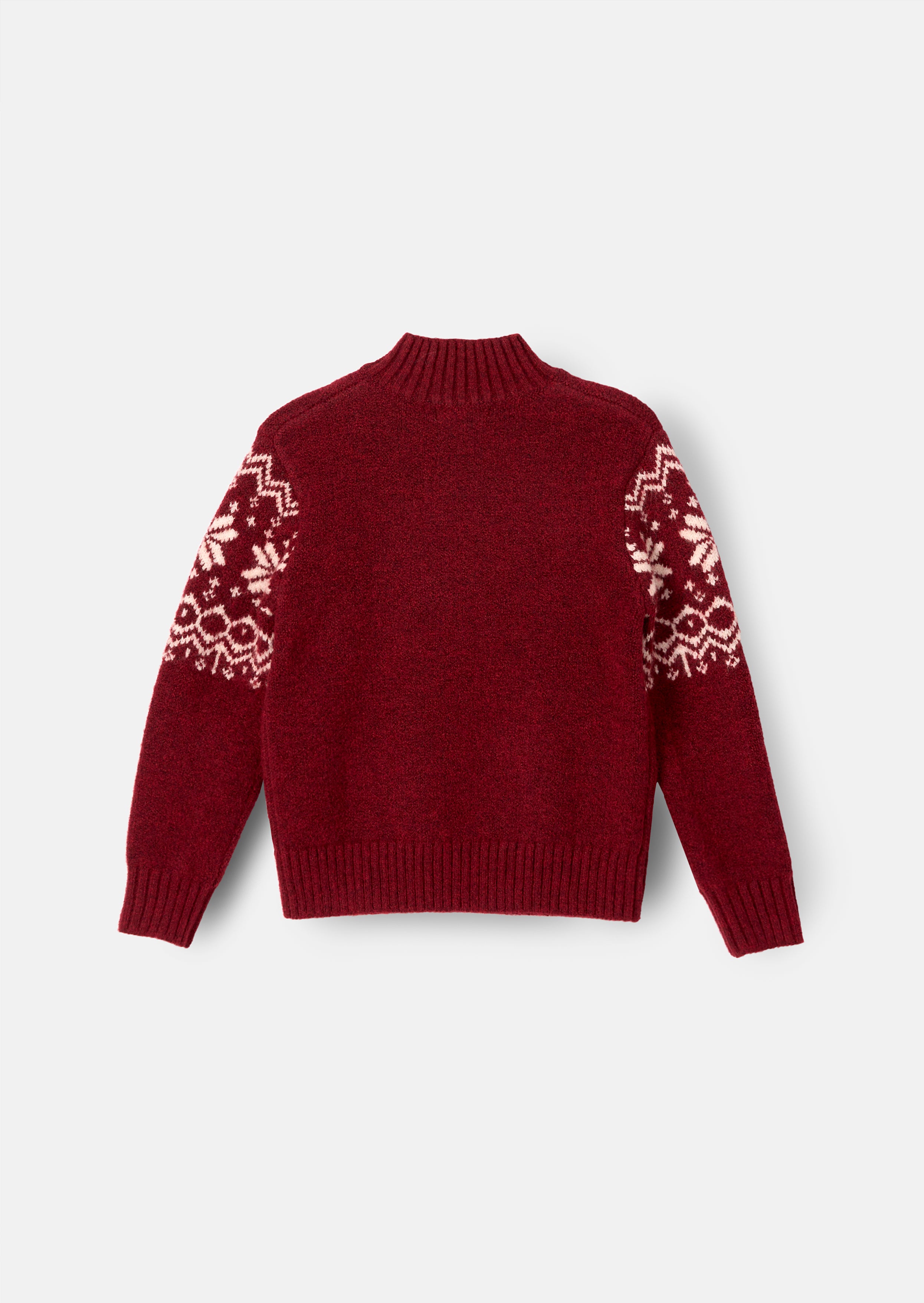 Oakley Burgundy Fairisle Zip Neck
