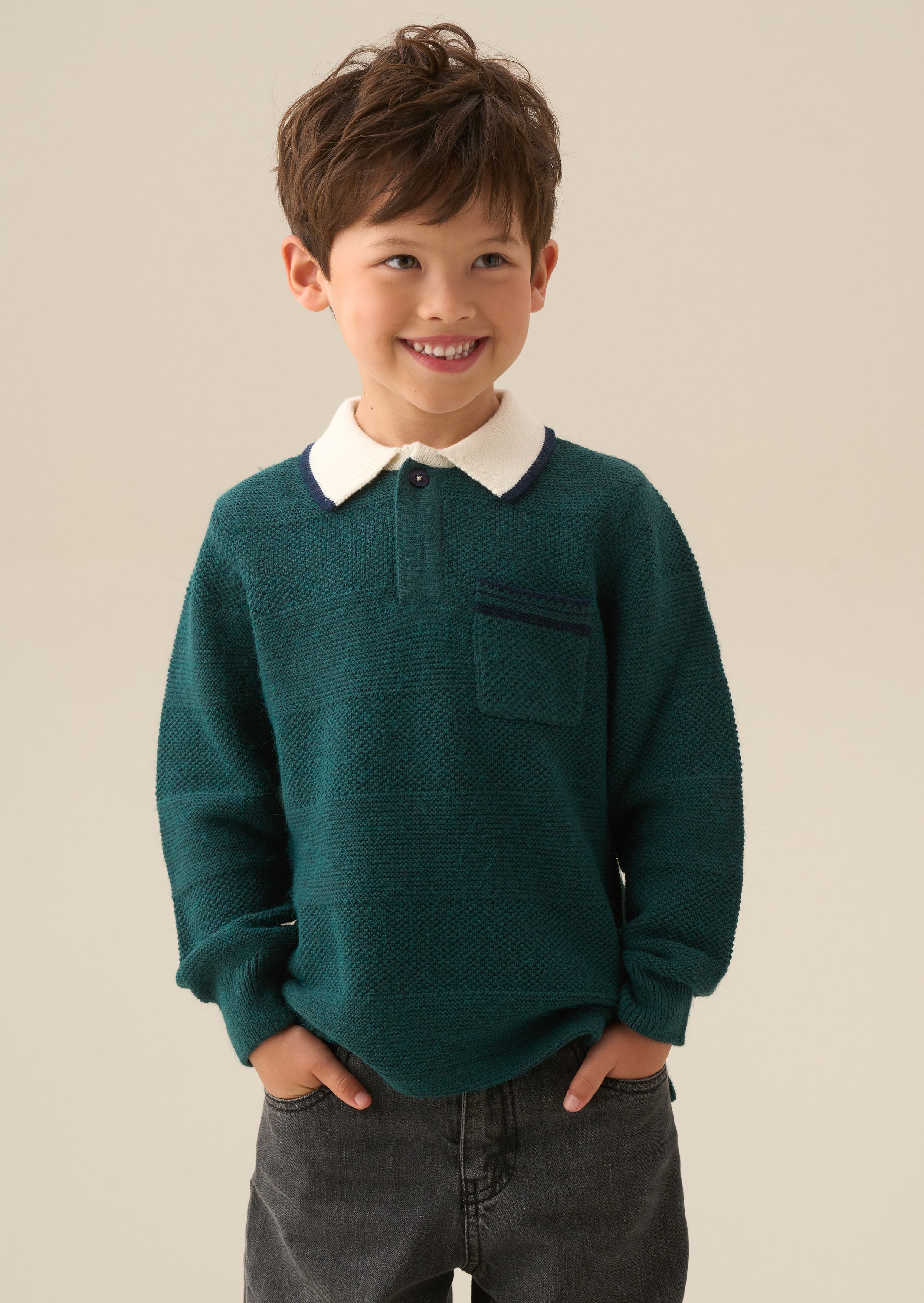 Landon Textured Knitted Polo