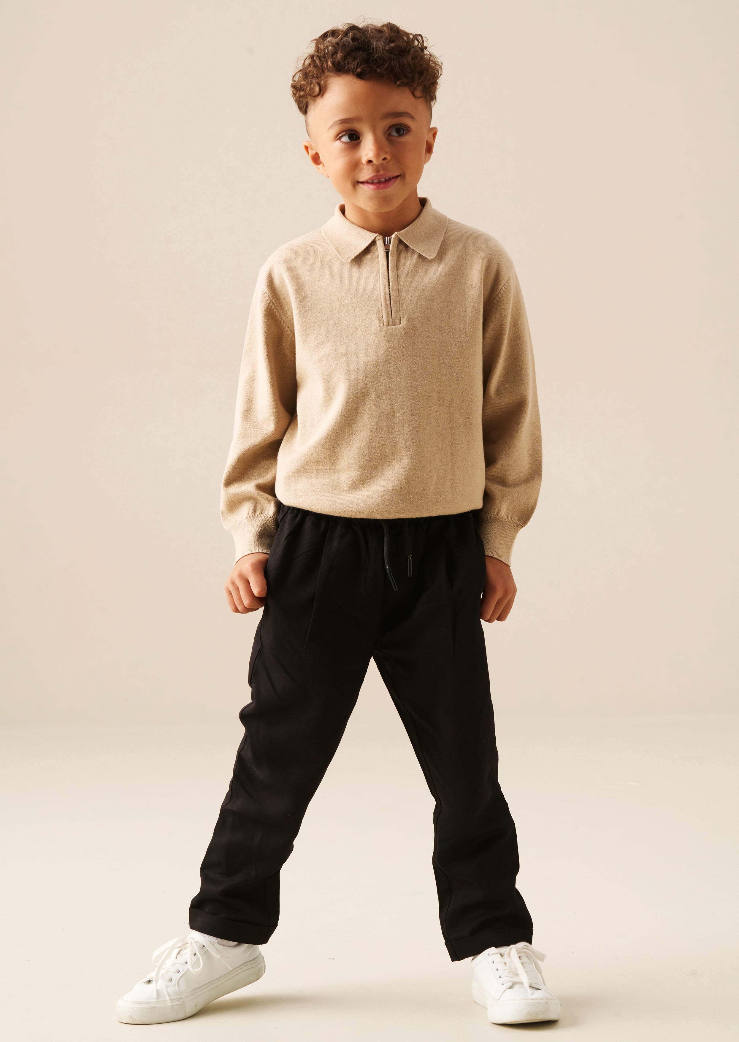 Maglione lavorato a maglia con collo a zip Carter