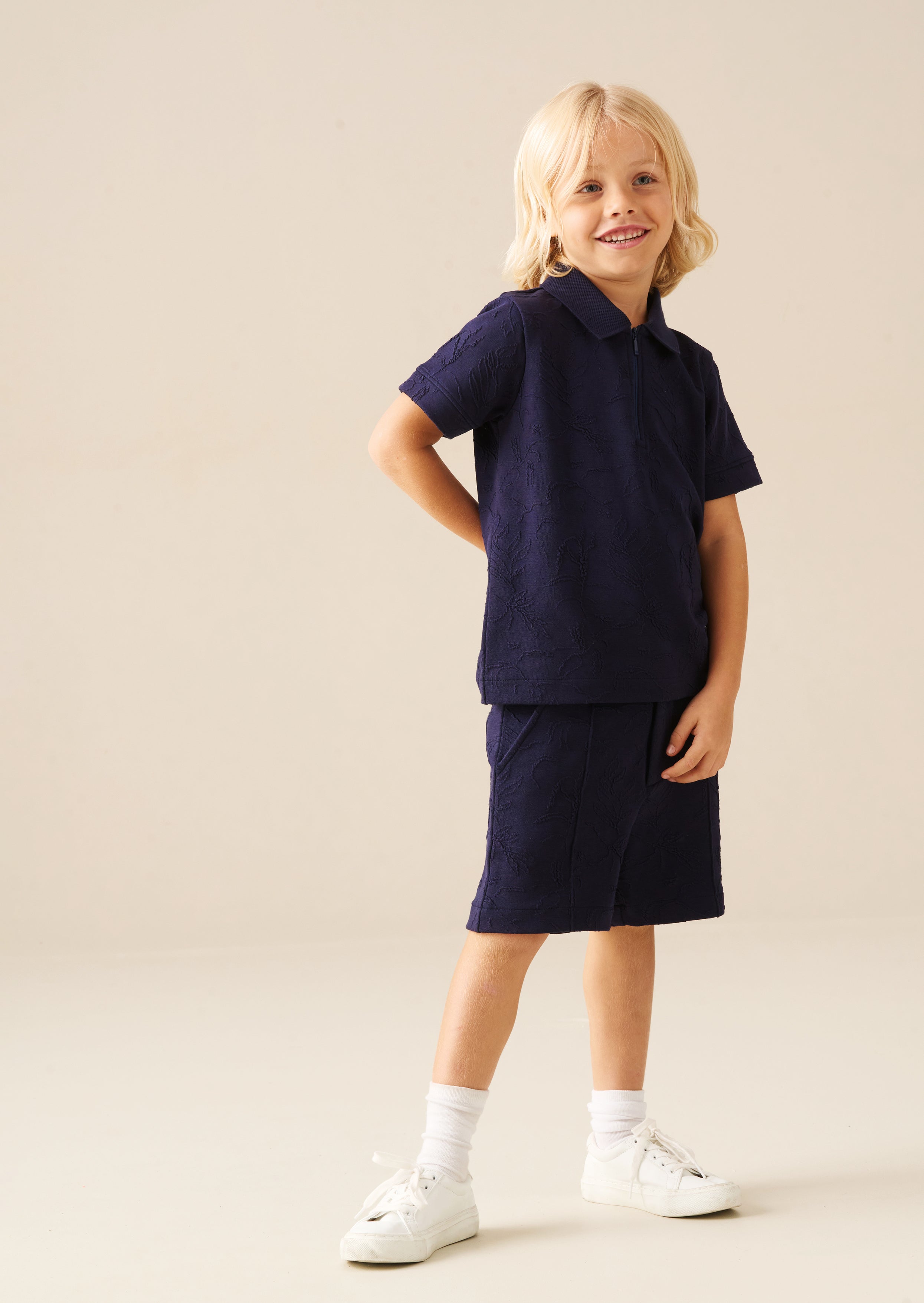 Greyson Jacquard Zip Polo