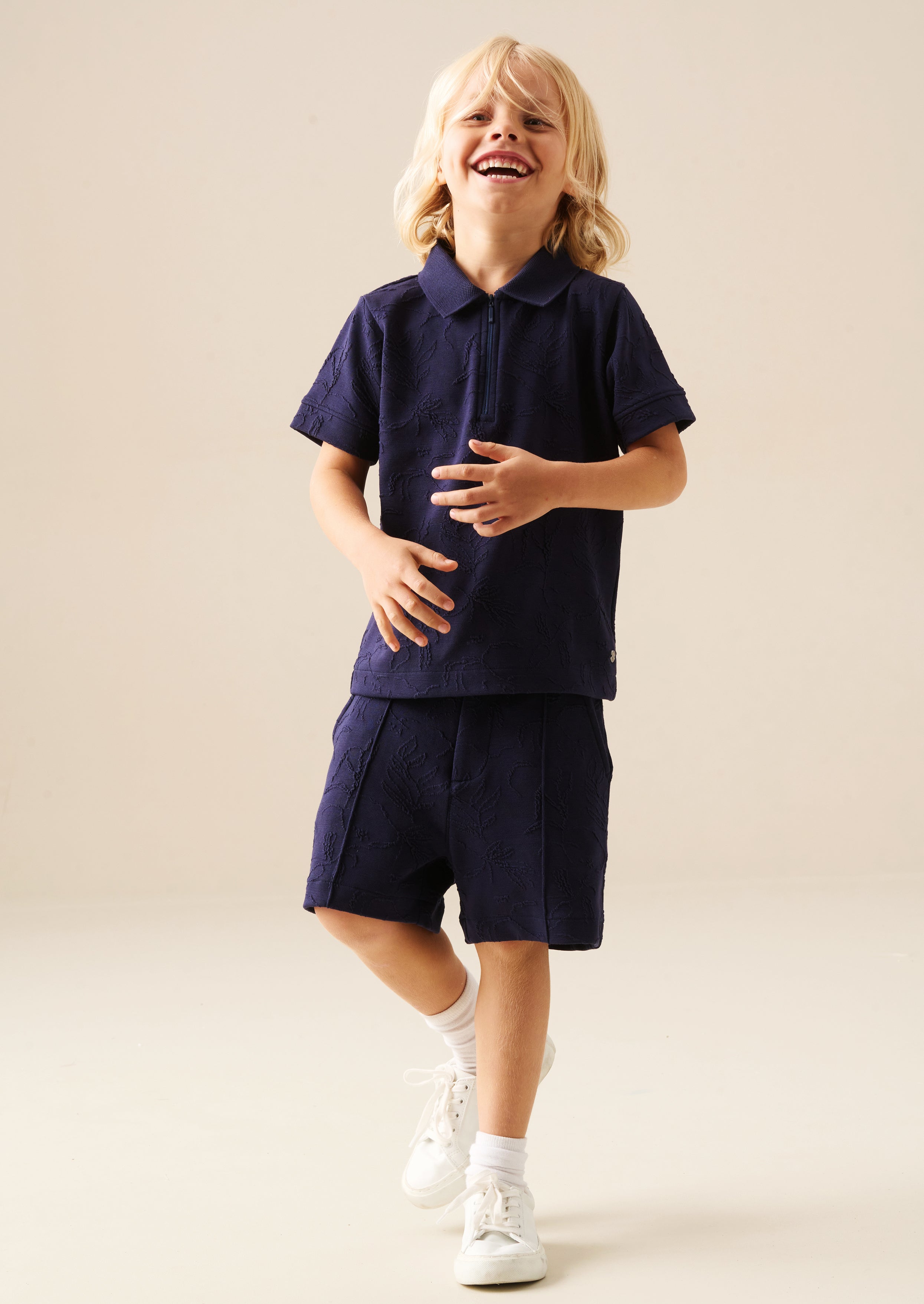 Greyson Jacquard Zip Polo