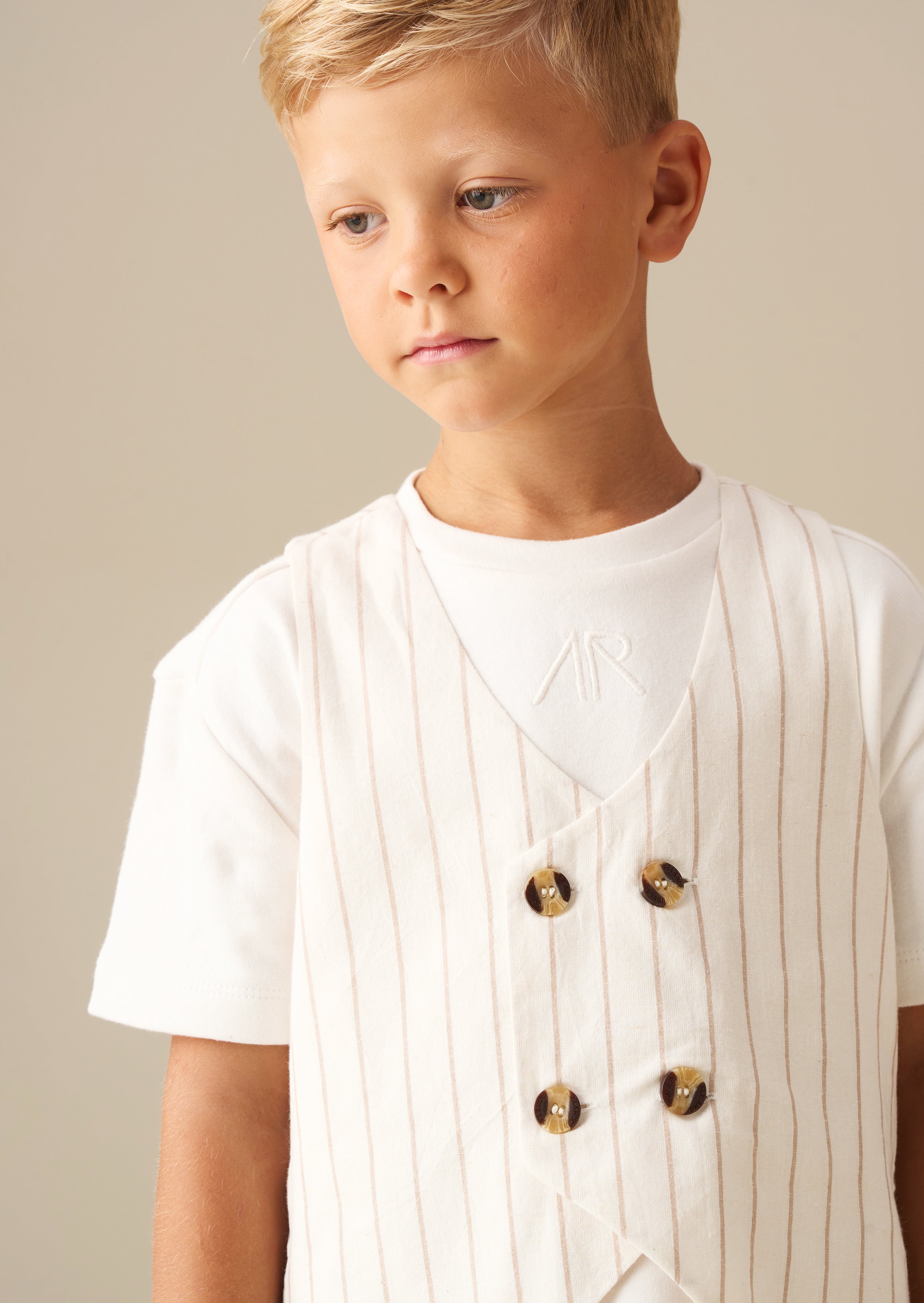 Set Gilet Doppiopetto a Righe e T-Shirt Jake