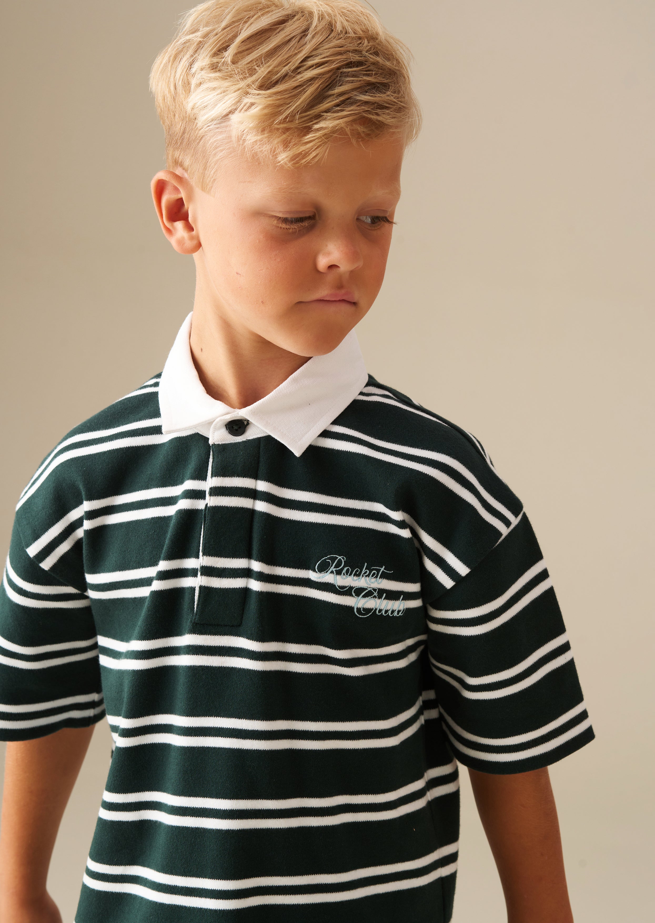 Rudy Textured Striped Boxy Rugby