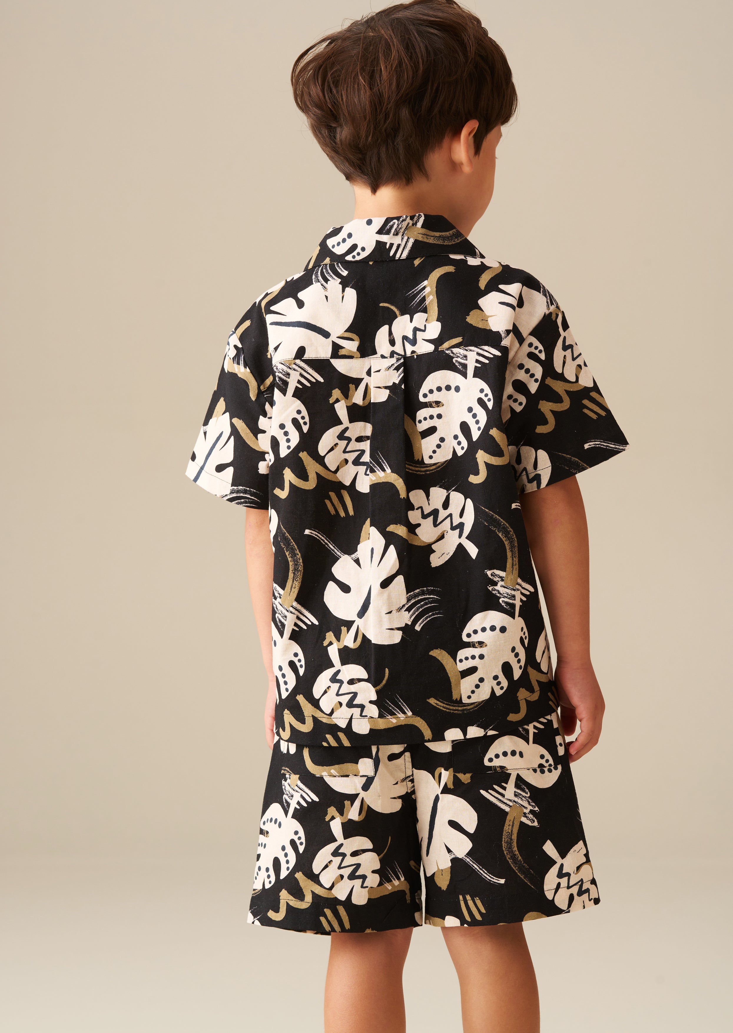 Finn Leaf Print Textured Shirt