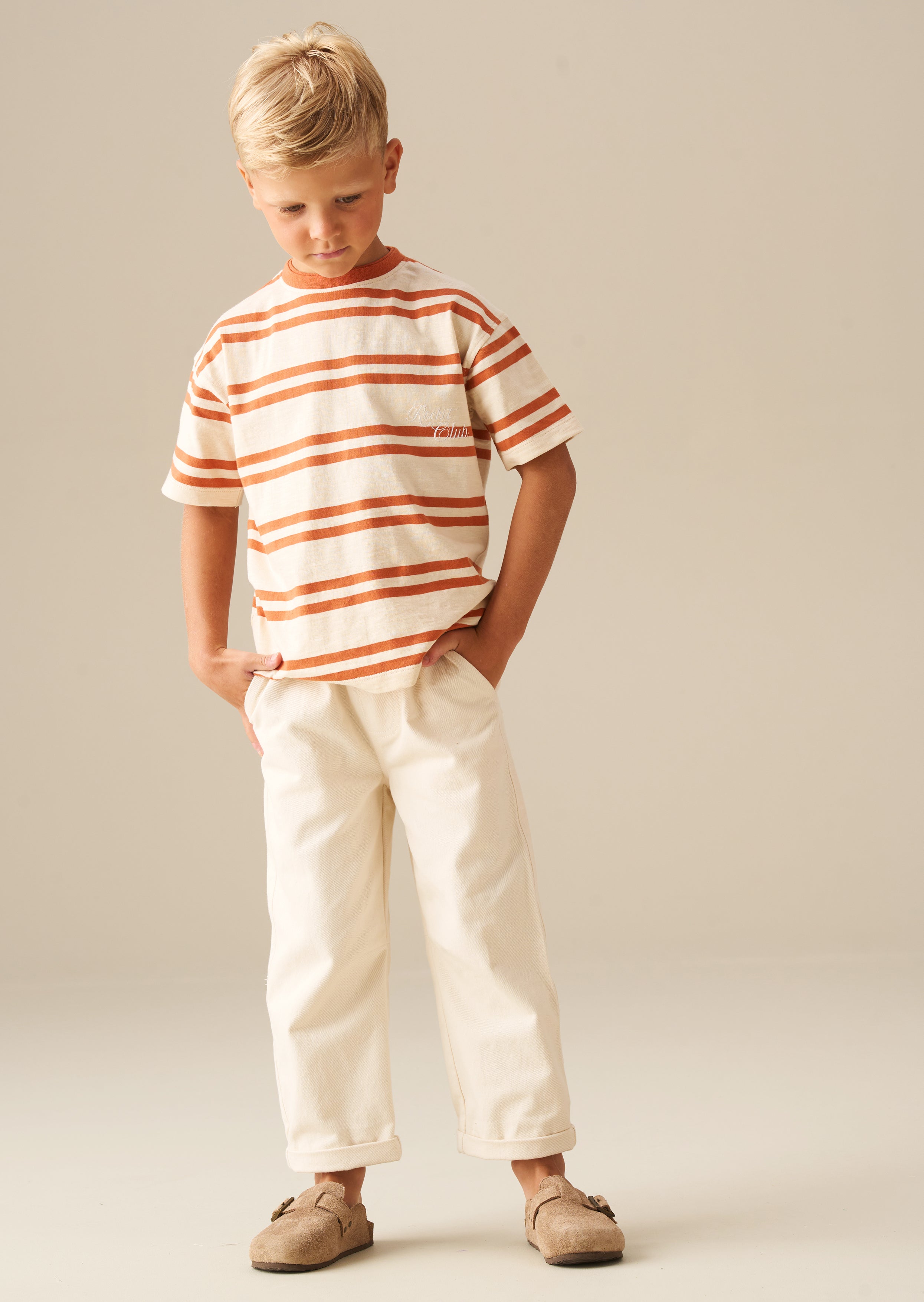 Theo Stripe Textured T Shirt