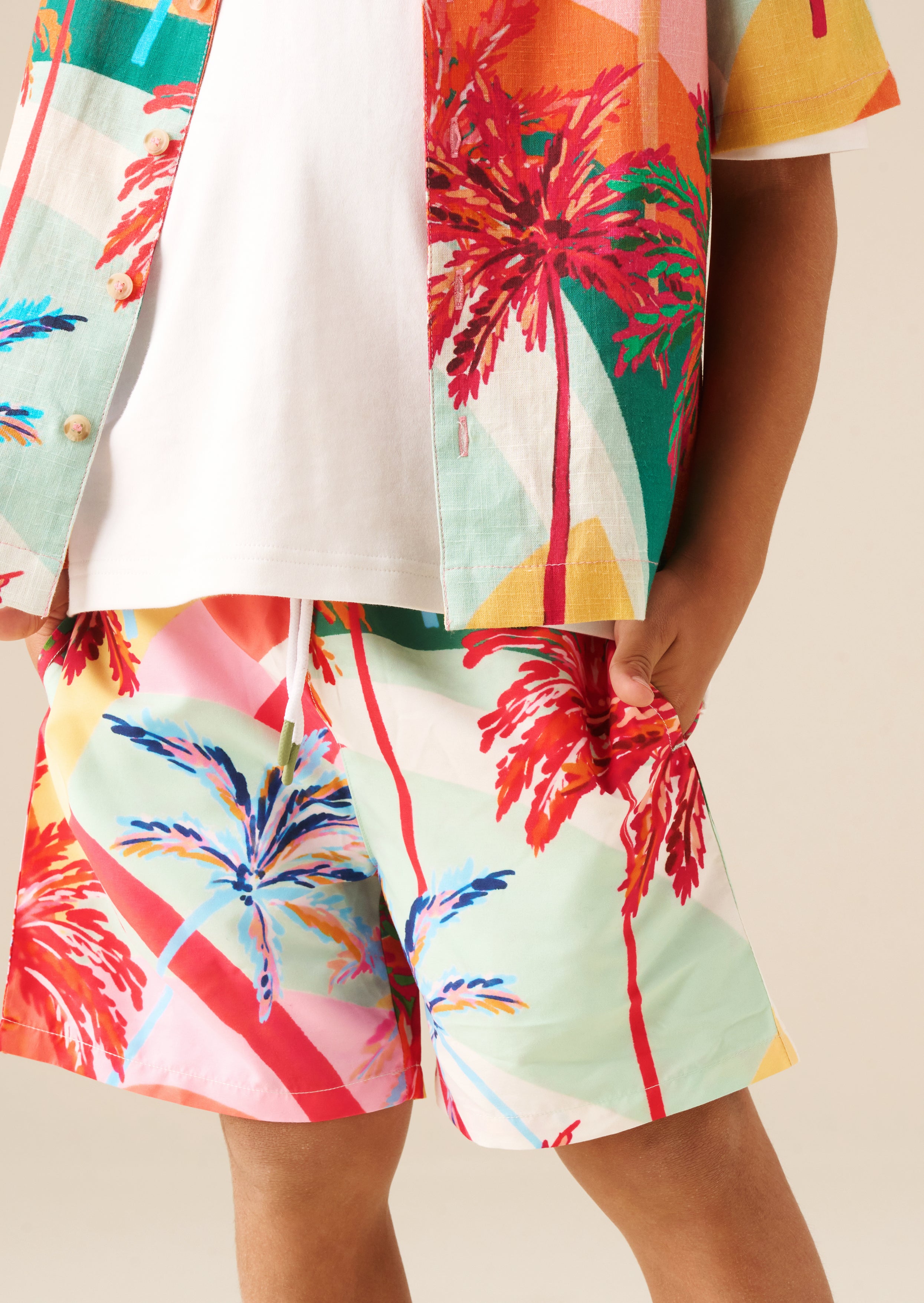 Rocky Palm Print Swim Short