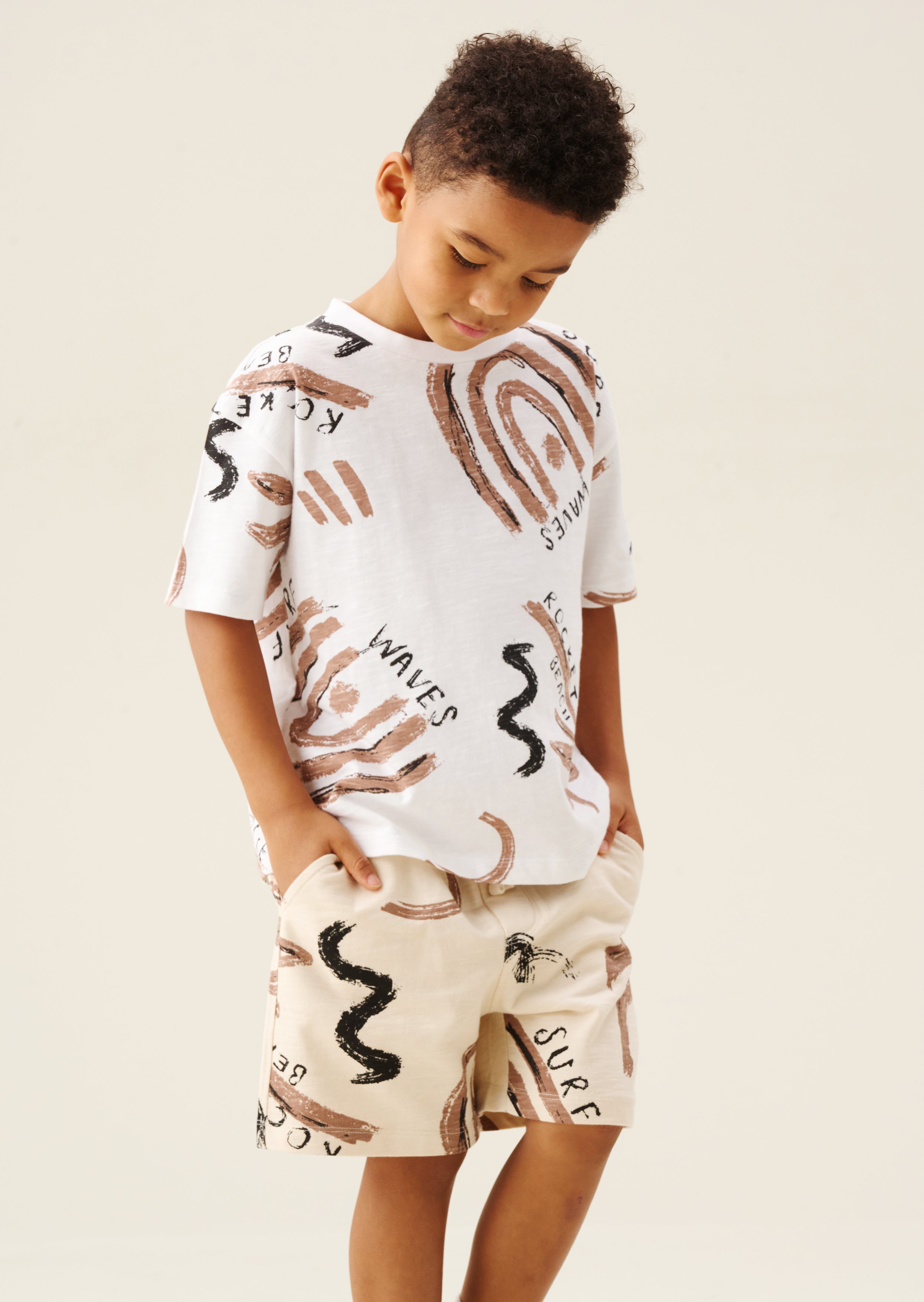 Kylo Oversized Palm Print T-Shirt & Short Set