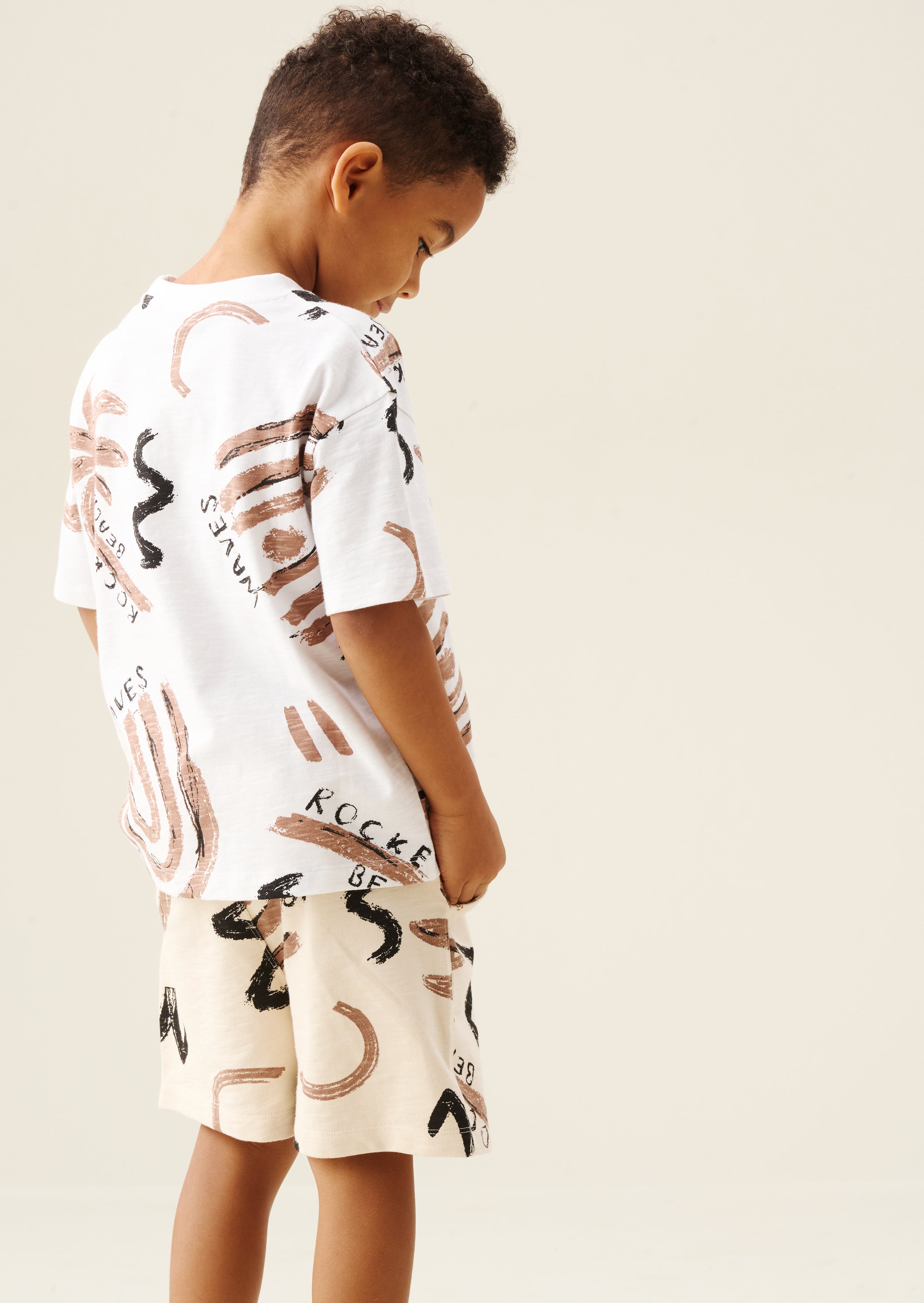 Kylo Oversized Palm Print T-Shirt & Short Set