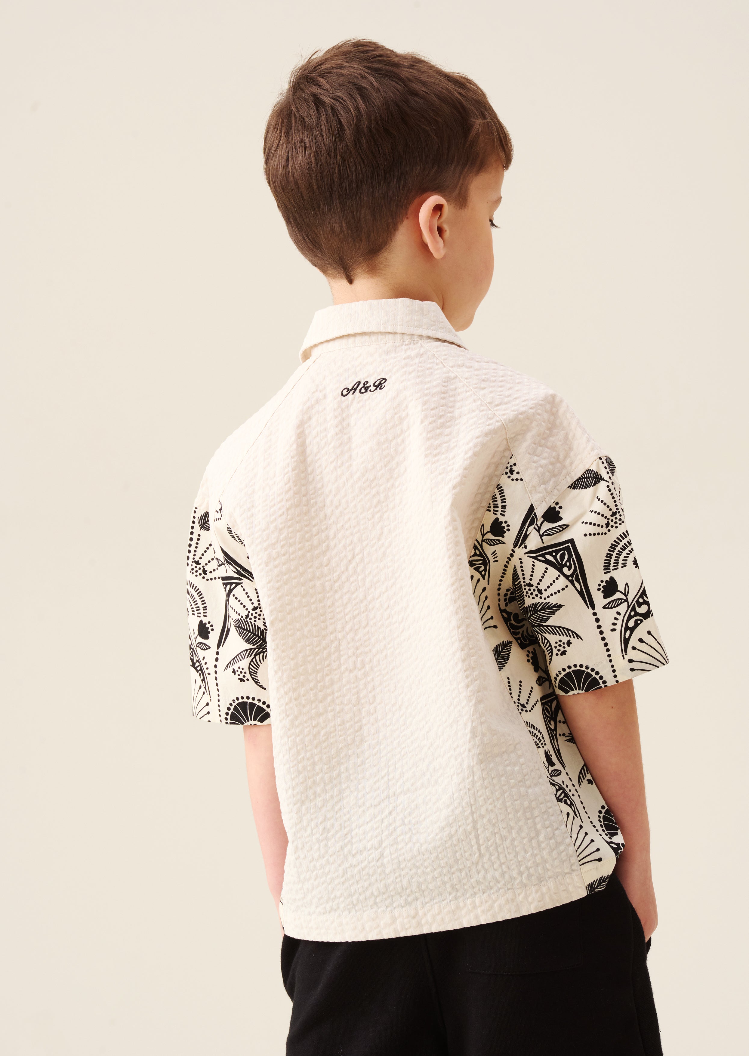 Regan Cut And Sew Stripe Palm Shirt