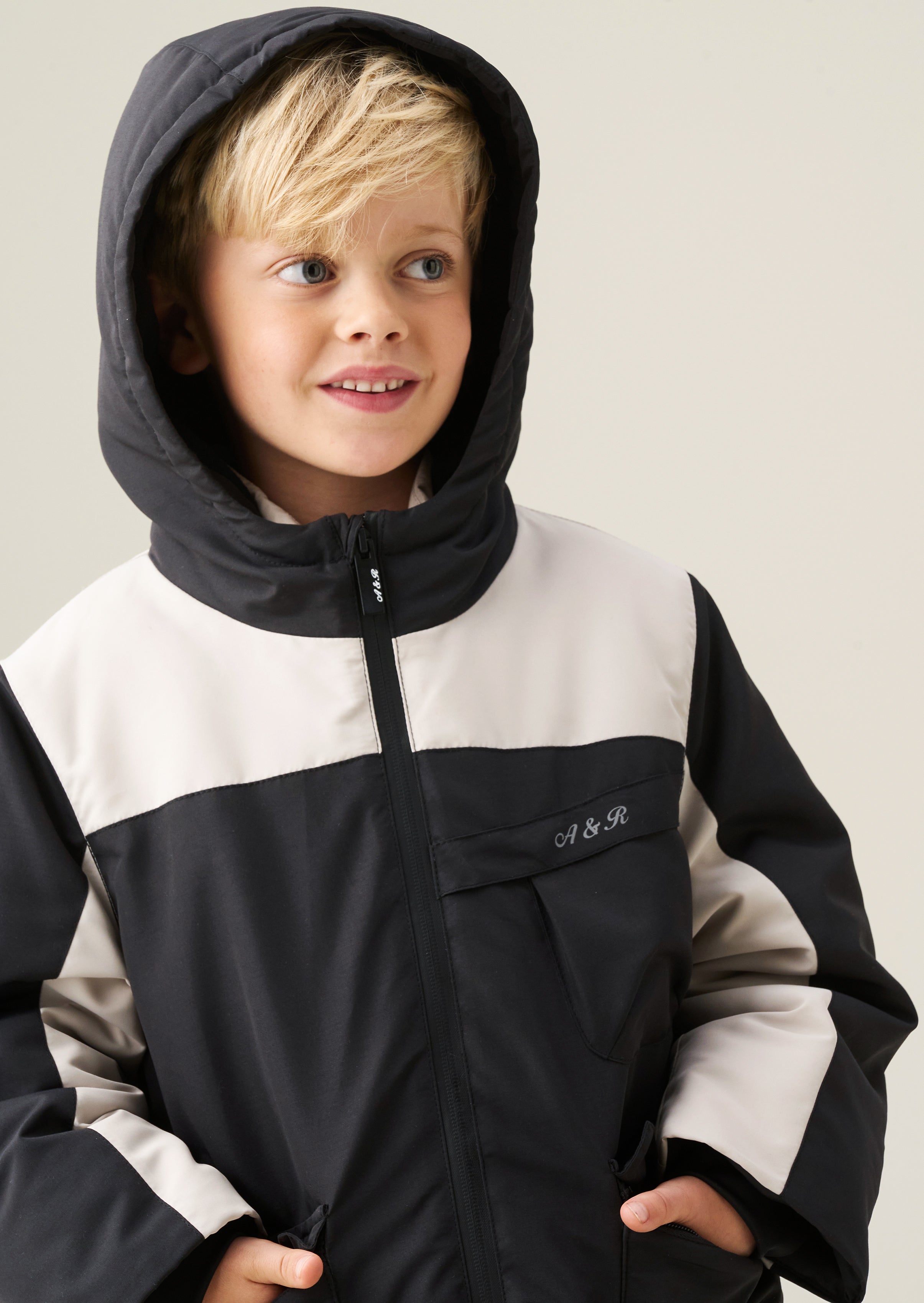 Cappotto Samuel a blocchi di colore con fodera in pile