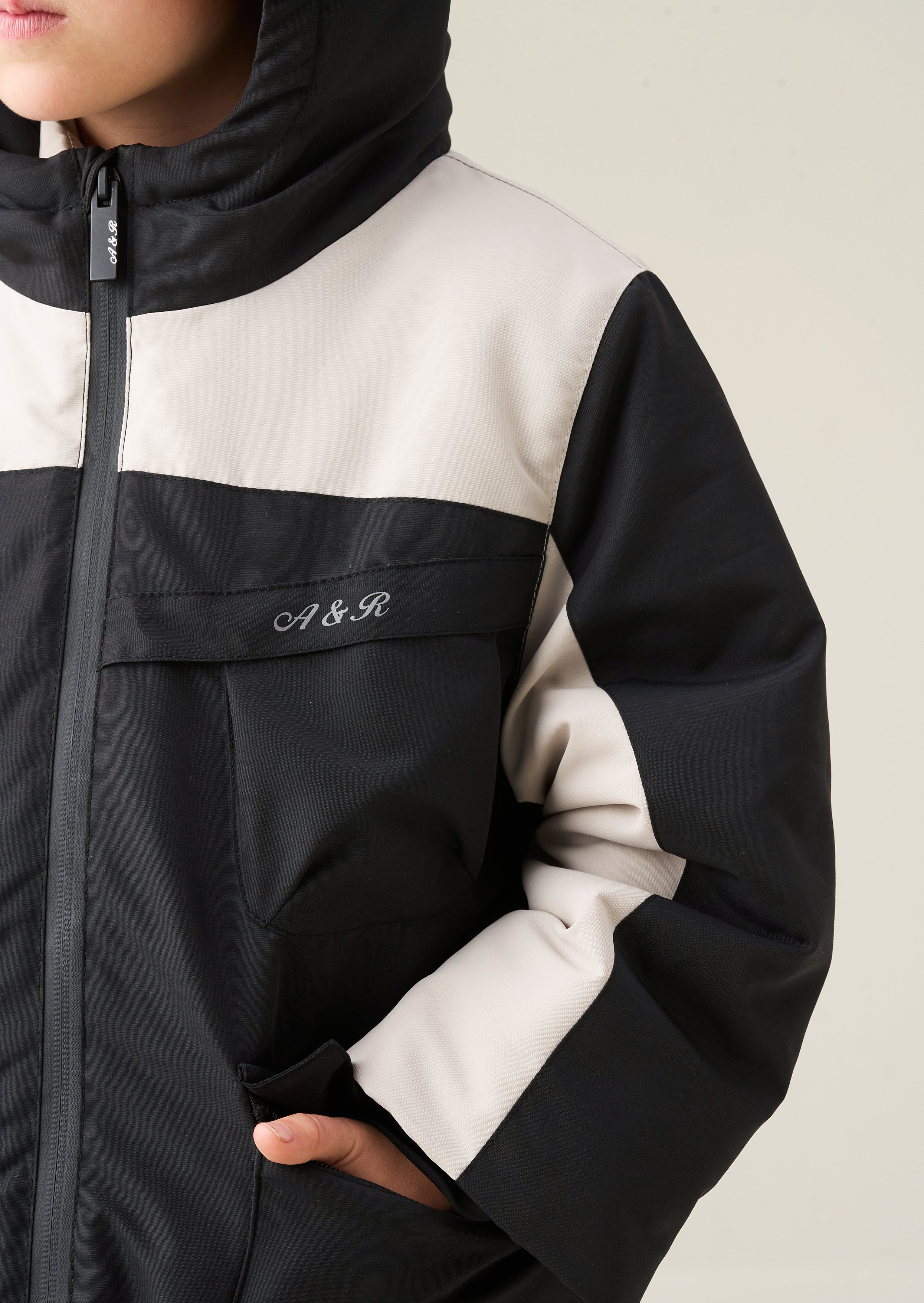 Cappotto Samuel a blocchi di colore con fodera in pile