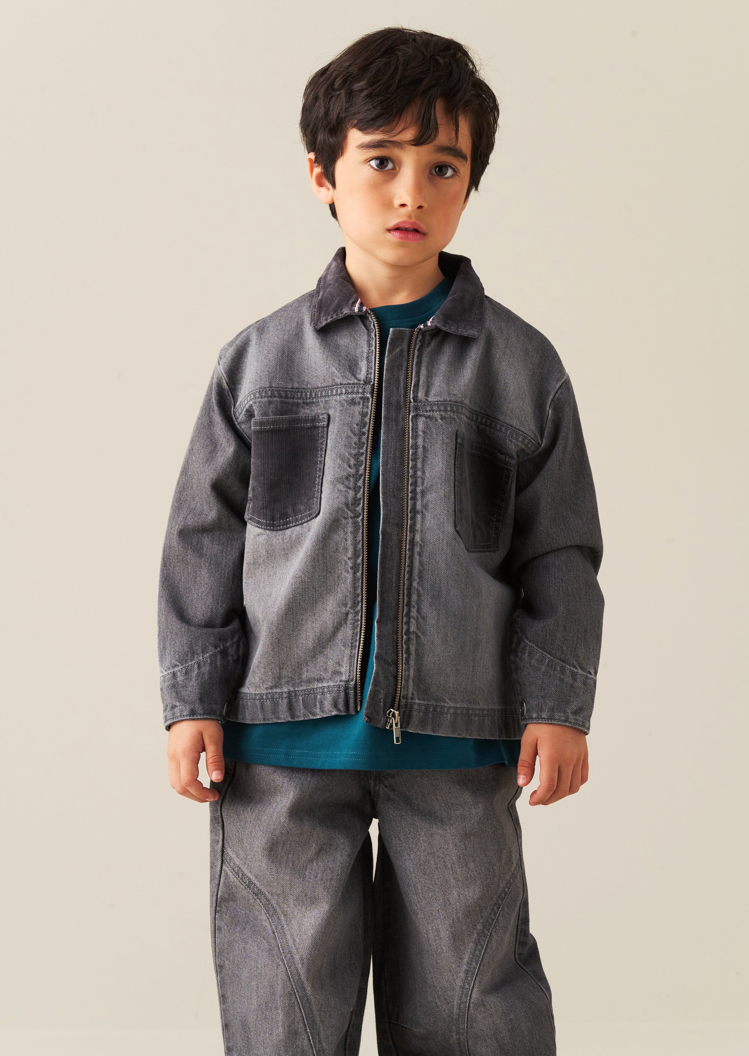 Malik Cord Detail Denim Jacket