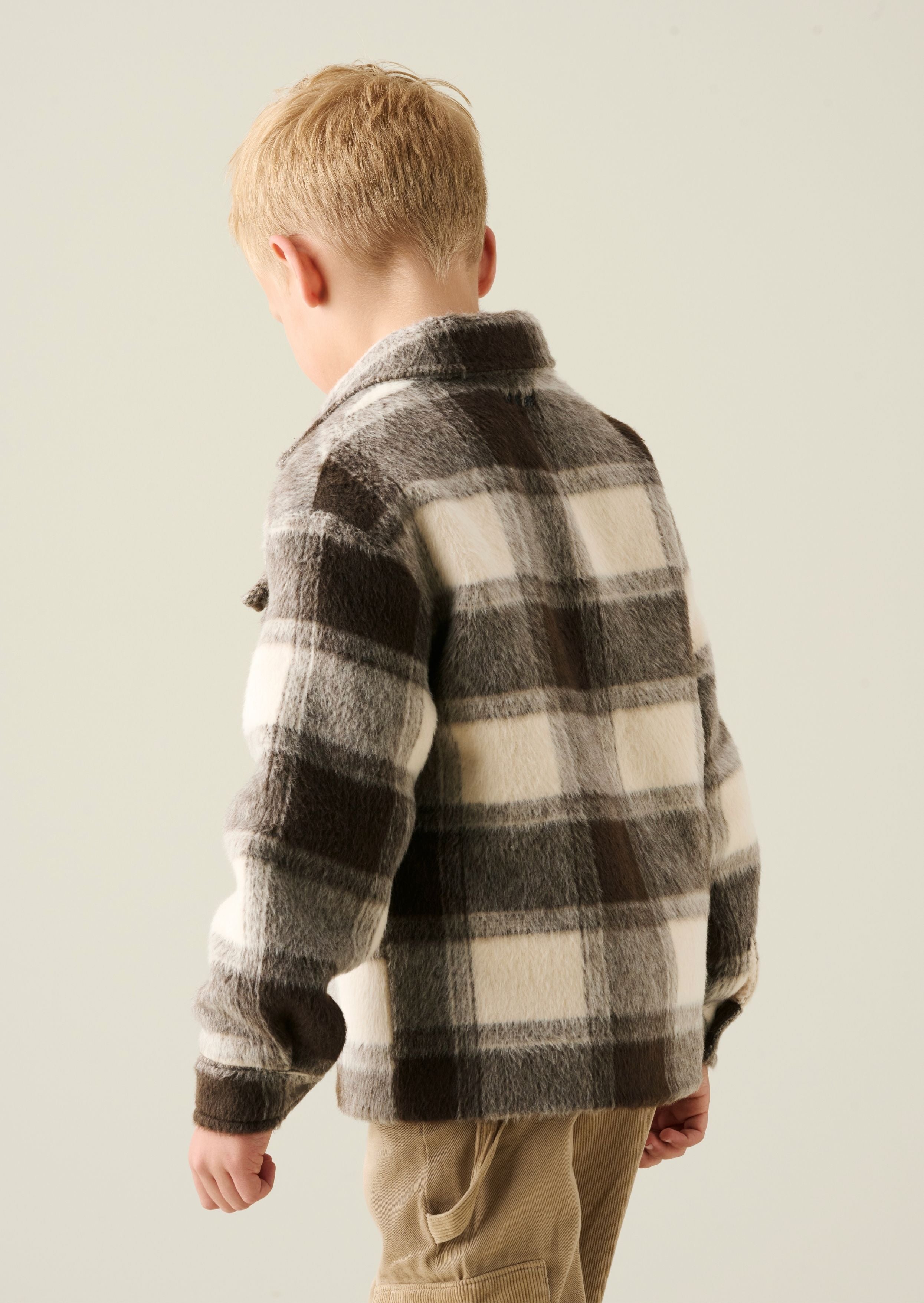 Chaqueta Odin de cuadros cepillada y forrada de forro polar