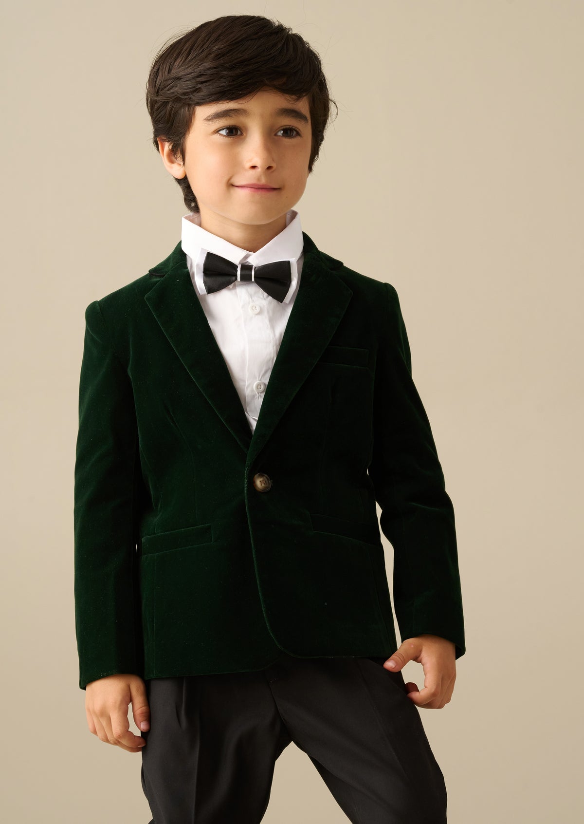 Blazer en velours vert émeraude Liam