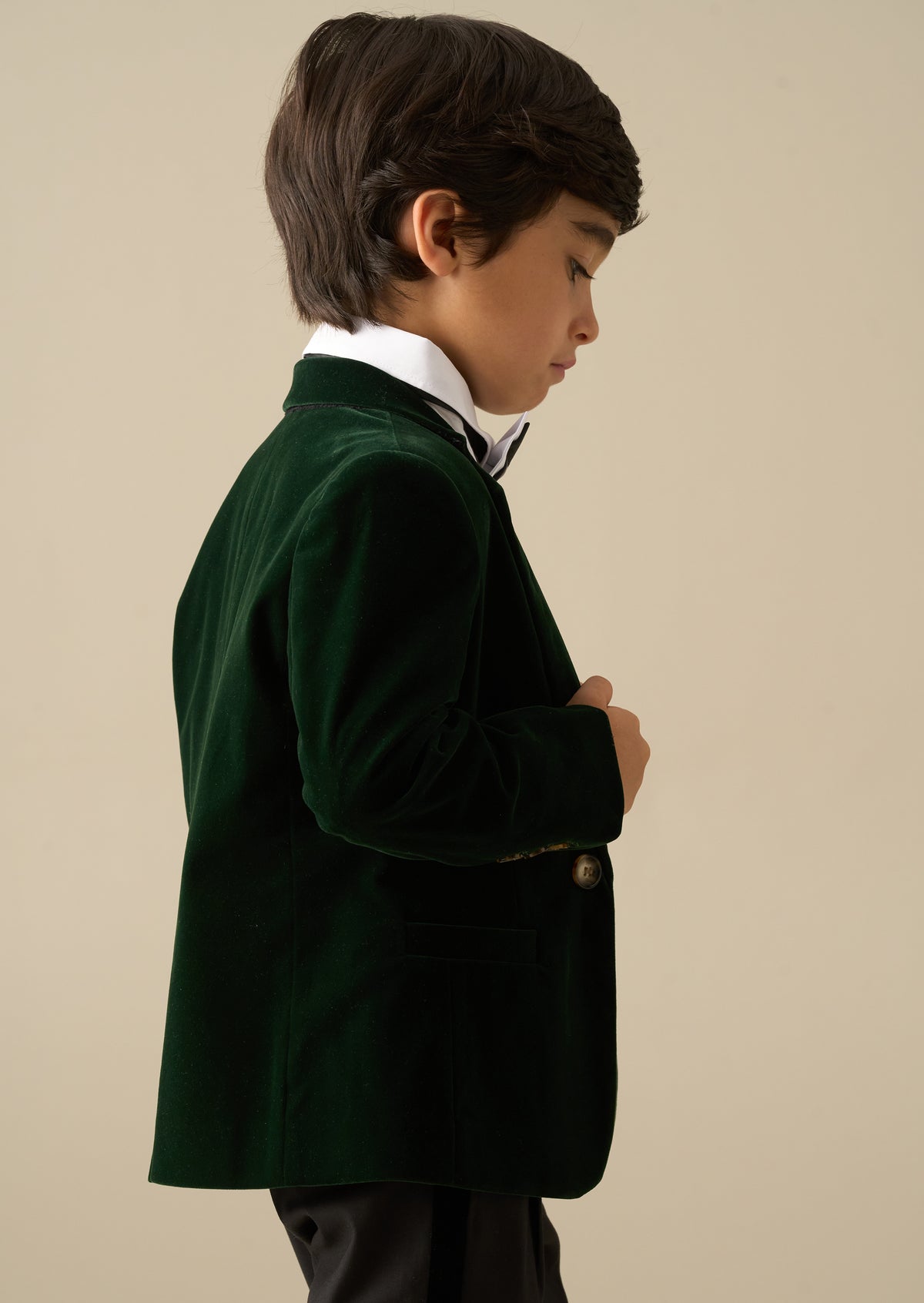Blazer en velours vert émeraude Liam
