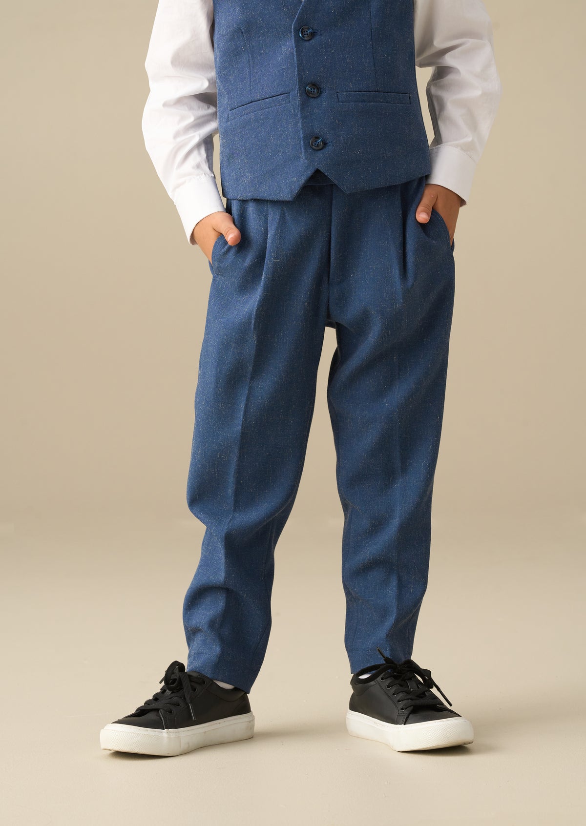 Pantalón elegante Luca azul jaspeado